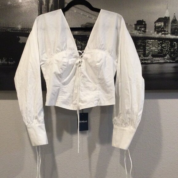 NWT NICHOLAS Tatum Long Sleeve Corset Top SZ 8 - Picture 5 of 13